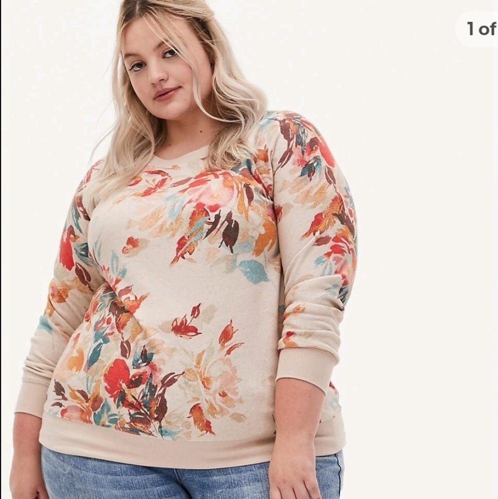 Torrid Fall Floral Print Women's Sweater Size 1